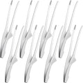 Patelai Korean and Japanese BBQ Tongs Non Slip Cooking Utensils Stainless Steel Tongs for Serving Food, Salad, Camping, Barbecue, Buffet, Oven with Support Stand(Silver,8 Pieces)