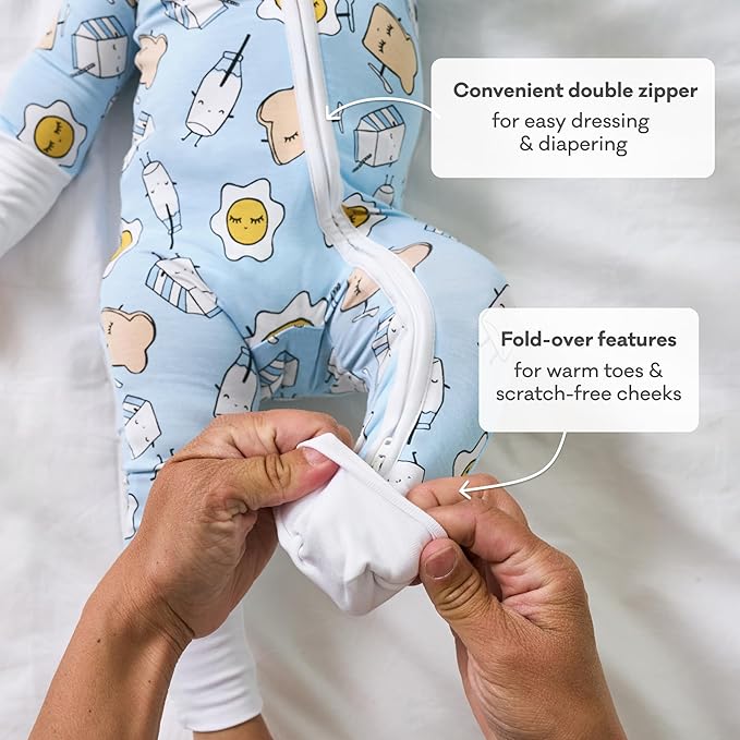 Little Sleepies Pajamas for Baby Boys & Girls, Viscose from Bamboo Baby Pajamas, Preemie & Newborn Sleepers, 2-Way Zipper PJs