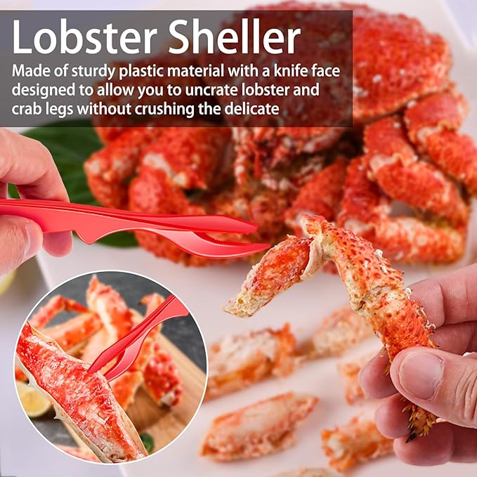 Seafood Cracker Tool Set With Lobster Sheller Stainless Steel Crab Crackers Crab Leg Fork Seafood Scissors And Storage Bag, Crab Leg Pick Utensils Set Crab Eating Tools (24Pcs)