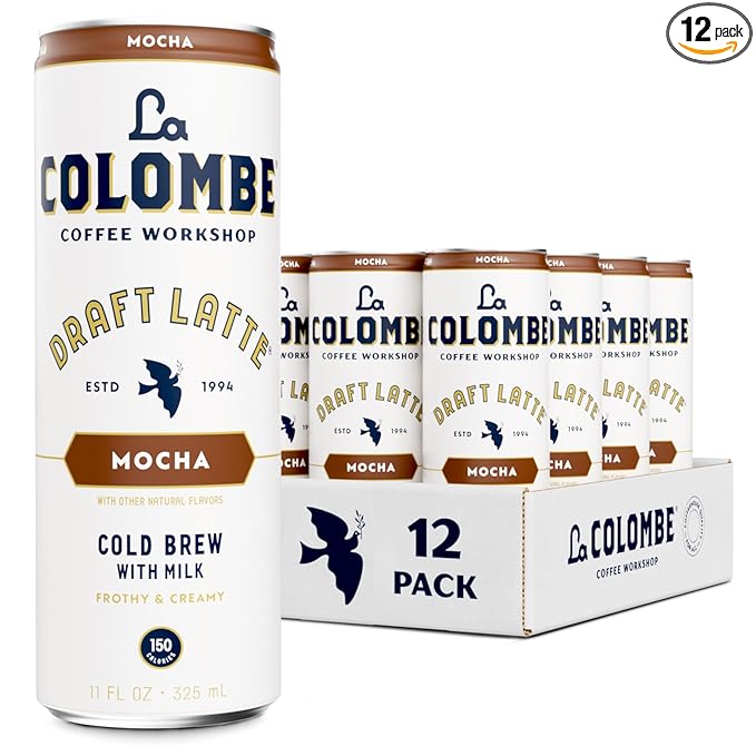 La Colombe Coffee, Mocha Draft Latte, 11 fl oz Cans (Pack of 12), Coffeehouse Quality Cold Brew, Specialty Grade Coffee Beans, Ready-to-Drink On-the-Go