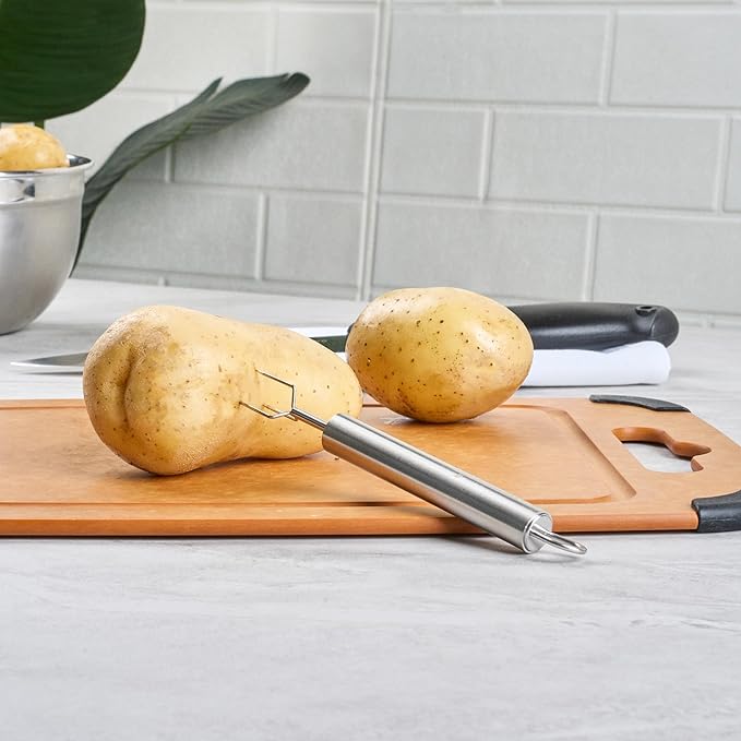 Restaurantware-German Standard 6.1 Inch Granny Forks, 6 Prong Potato Forks - Ergonomic Handle, Dishwashable, Stainless Steel Carving Fork, Heavy-Duty, For Kitchen Roast