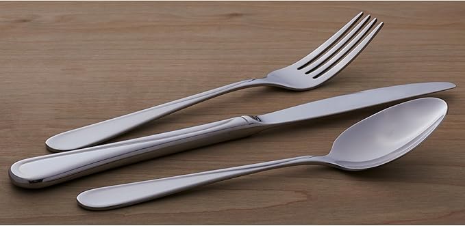 Oneida Flight 65 Piece Everyday Flatware, Service for 12, 18/0 Stainless Steel, Silverware Set, Dishwasher Safe
