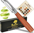 KULUNER，Premium High-End Rosewood Handle and 304 Stainless Steel Serrated Blade - An Ultra-Sharp Rotating Peeler for Potatoes, Fruits, and Vegetables, Ergonomically Designed for Easy Peeling.