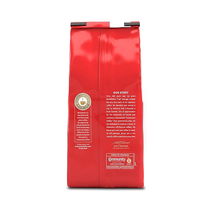 Community Coffee and Chicory, 72 Ounces Ground Coffee, Medium Dark Roast, 12 Ounce Bag (Pack of 6)
