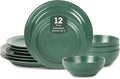 Stone Lain Orbit 12-Piece Dinnerware Set Stoneware, Green