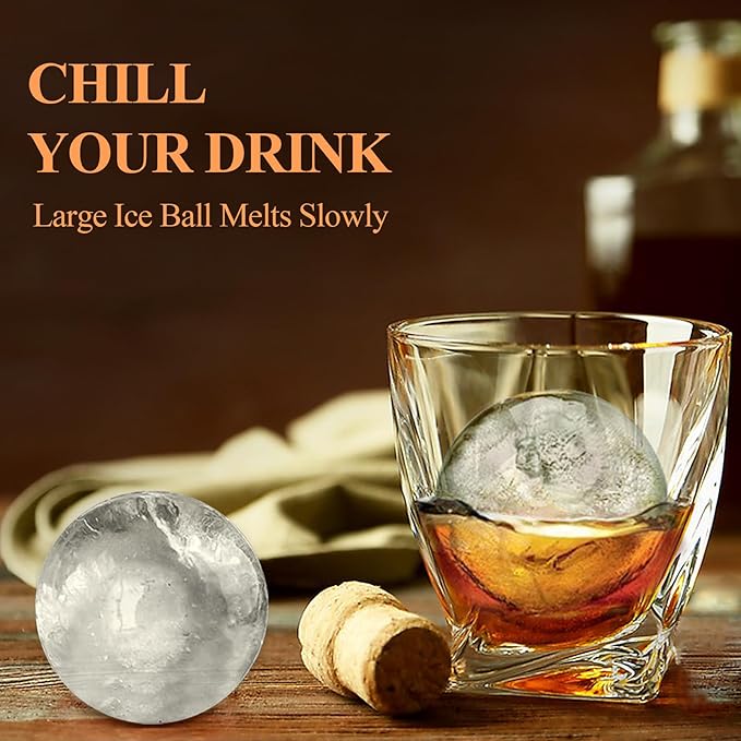 Round Ice Cube Mold,1.8 INCH x 8,Ice Ball Maker Mold | Round Ice Cube Trays for Freezer,Whiskey Ice Cubes Mold,Circle Ice Cube Tray with Lid,Ice Trays Ice molds for Whiskey,Cocktails,Coffee
