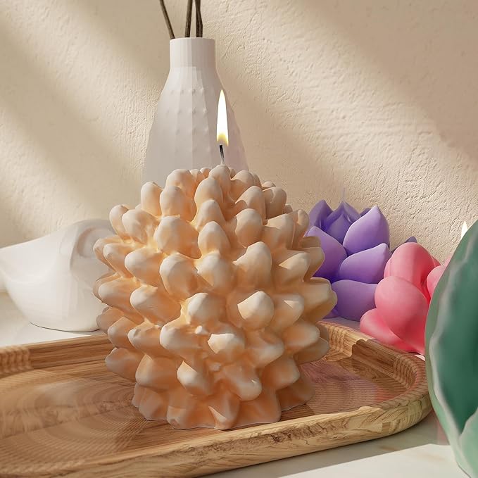 8 Pack Flower Succulent Candle Mold Resin Casting Silicone Molds for Home Decor & Candle Making Wave Spiral Mold