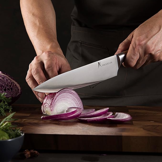 Natura Series 15 PCS Knife Block Set, Ultra Sharp High Carbon Stainless Steel with Wooden Handle