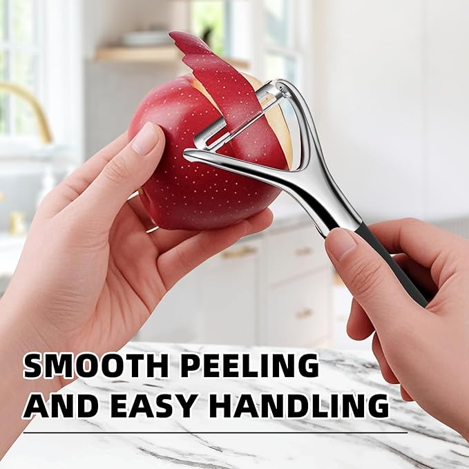 LIIGEMI Stainless Steel Y Peeler with Sharp Blade, Non-slip Plastic Handle for Comfortable Peeling of Potatoes, Apples, Cucumbers, and More - Dishwasher Safe Vegetable Peeler