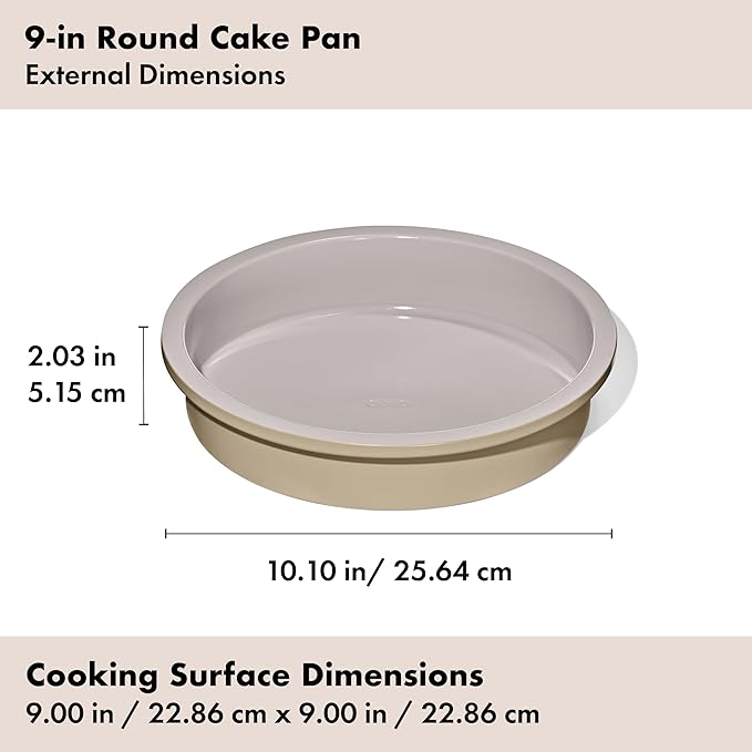 OXO Good Grips Non-Stick Pro Ceramic Coated Metal Bakeware 9” Round Cake Pan – Biscuit