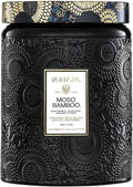 Voluspa Moso Bamboo, Large Candle Jar, 18 ounce, 100 Hour Burn Time, Coconut Wax for Clean Burning, Handcrafted in the USA