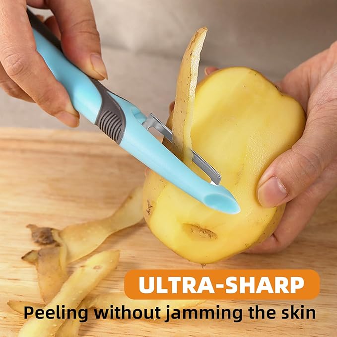 Trez Treamer Vegetable Peelers for Kitchen,6PCS P Peelers Stainless Steel Potato Carrot Veggie Zucchini Cucumber Apple Peeler,Ultra-thin Peeling (6 P Peelers)