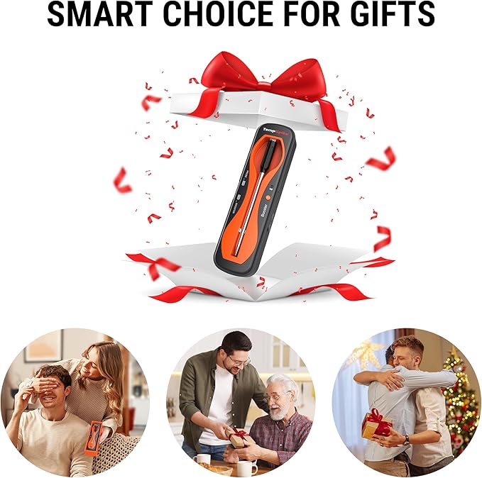 ThermoPro TempSpike 500 ft Wireless Meat Thermometer Digital, Bluetooth Meat Thermometer Wrieless for Beef Lamb Chicken Turkey, Smoker Acccessories for Rotisserie Sous Vide BBQ Oven Air Fryer