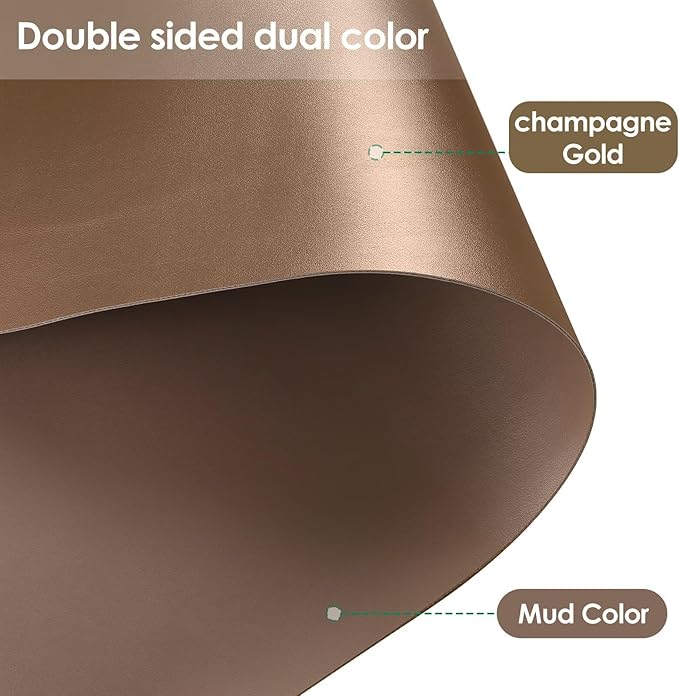 Desk Cover Protector - 24x36 Inch Waterproof Can Cover Up Defects Protect The Surface of Furniture from Scratches Can Be Used for Office Coffee Table Dorm(Mud Color+Champagne Gold 24x36)