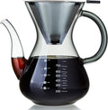 Unbreakable - Pour Over Coffee Maker with Double Stainless Filter 34 fl oz, Thickened Heat-Resistant Borosilicate Glass Pour Over Coffee Dripper, Stovetop Safe