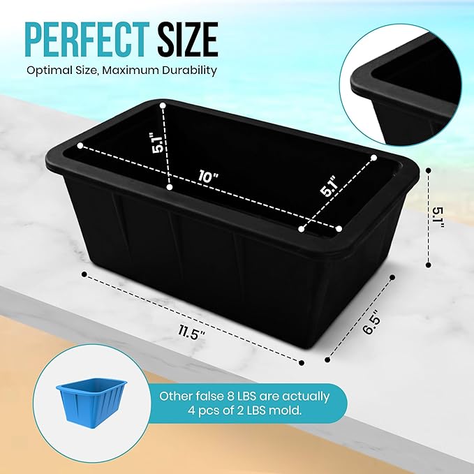 Extra Large Ice Block Mold (3-Pack) – 8 lbs Silicone Ice Brick Maker for Ice Bath & Cold Plunge – Giant Cube for Recovery, Muscle Relief & Coolers, Dishwasher Safe