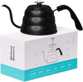 Barista Warrior Pour Over Coffee Kettle with Thermometer – Gooseneck Kettle for Coffee and Tea, Stainless Steel for All Stovetops (Matte Black, 1.0 Liter, 34 fl oz)
