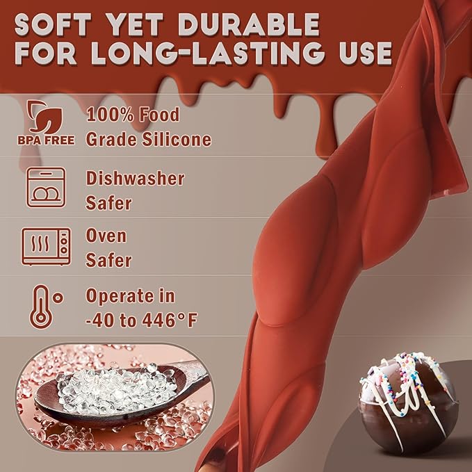 HKNMTT Hemisphere Silicone Molds 3 Inch for Hot Cocoa Chocolate Bombs Valentines Semi Ball Making Kit Cake Decor Mould, Food Grade Non-stick Kitchen Baking Supplies Oven Safe