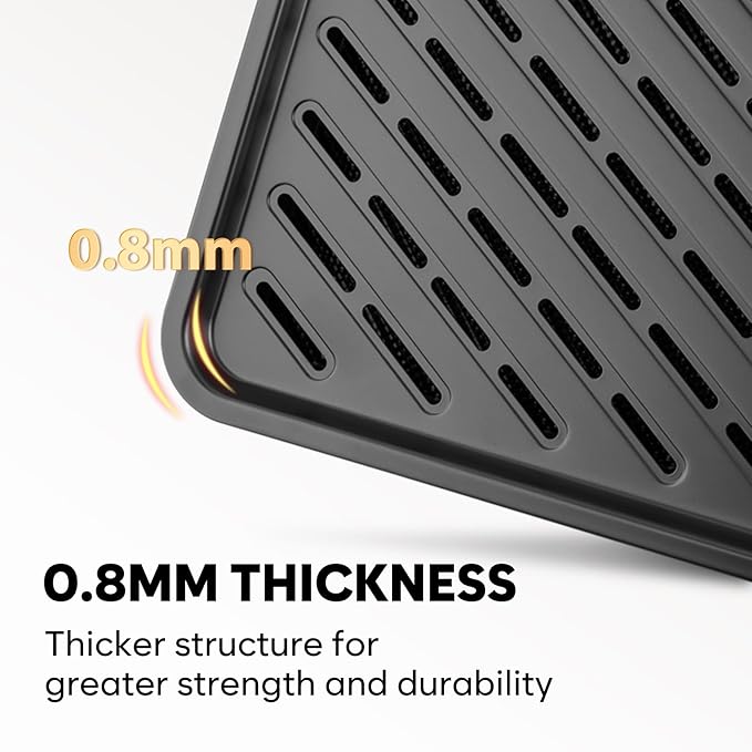 Cookie Sheet for Baking with Wire Rack, Thicker Carbon Steel Half Baking Sheet Pan Set Non Stick, Cooling Rack for Cooking and Baking, 17.5 x 13 Inch Ceramic Cookie Tray