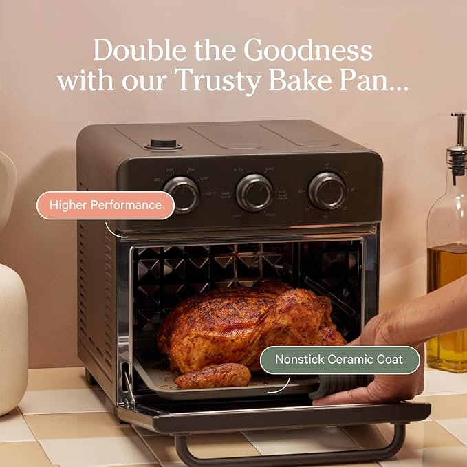 Our Place Wonder Oven Essentials Kit | Extra Air Fryer Basket & Nonstick Ceramic-Coated Bake Pan | Oven Safe, Eco-Friendly | Steam