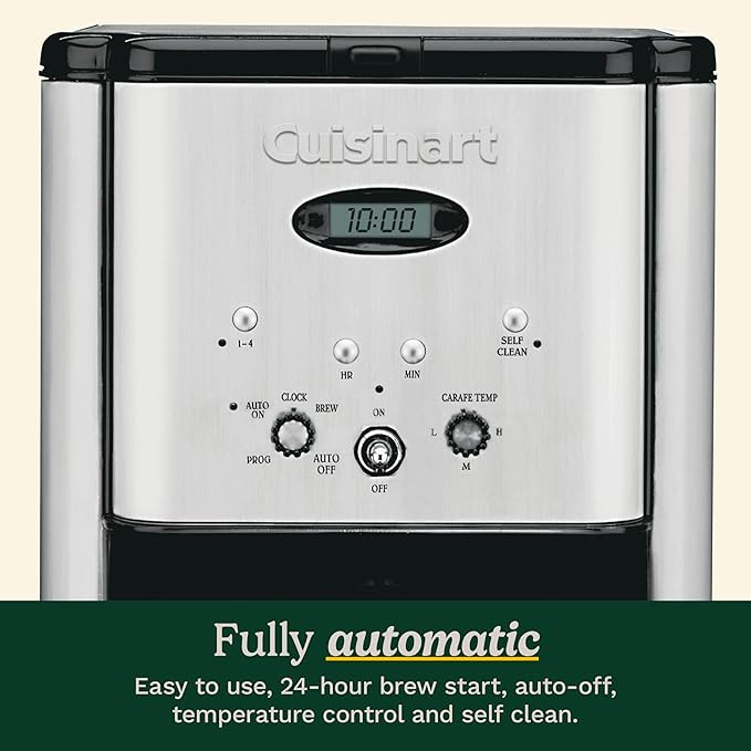 Cuisinart DCC-1200P1 Brew Central 12-Cup Programmable Coffeemaker Coffee Maker, Carafe, Brushed Chrome