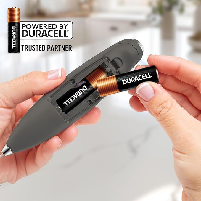 Zulay Kitchen Whisk Milk Frother with 4 Duracell Batteries - Powerful Handheld Foam Maker for Coffee, Lattes, Matcha, Hot Chocolate & Cappuccinos - Whip Creamy Froth in Seconds
