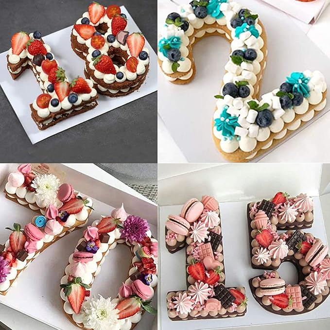 Ducodocu Large Silicone Number Cake Mould 3D Novelty Cake Pan DIY Baking Mold for Birthday Anniversary Number of 0