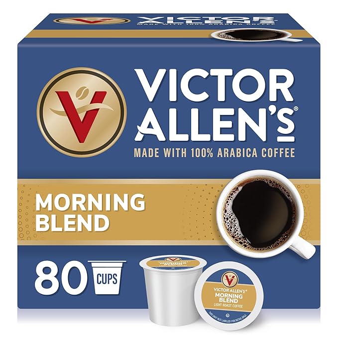 Victor Allen's Coffee Morning Blend, Light Roast, 80 Count, Single Serve Coffee Pods for Keurig K-Cup Brewers