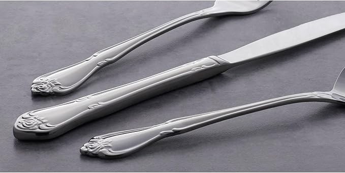 Oneida B552004E True Rose Everyday Flatware Teaspoons, Set Of 4, 5.97" L x 1.26" W