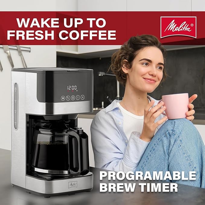 Melitta Aroma Series Programmable Drip Coffee Makers Parent (Aroma Tocco Glass Black 10 Cups)
