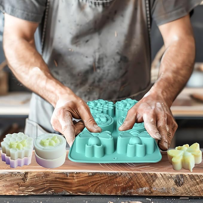 2Pcs Bee Silicone Molds Honeybee Silicone Mold for Making Homemade Soap, Lotion Bar, Jello, Bath Bomb, Beeswax, Candle