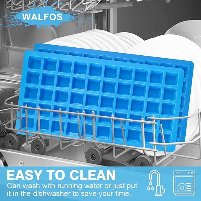 Walfos Mini Square-Terrace Silicone Candy Molds 50 Cavities - Non Stick, Food Grade & Dishwasher Safe, 3 Packs