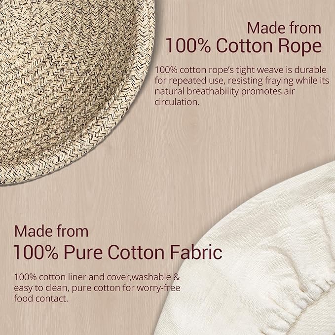 Sourdough Bread Baking Supplies - 9" Round & 10" Oval Banneton Bread Proofing Baskets with Washable Liners and Covers for Artisan Homemade Bread
