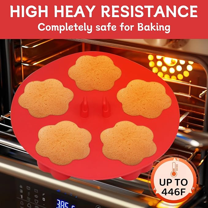 Silicone Air Fryer Muffin Pan Egg Bite Mold for Oven Baking,1 pcs With 100bags Mini Muffin Tins Cups Cake Pan Tray for Air Fryer Liners Basket Accessories Baking Muffin Cakes Pancake Quiche