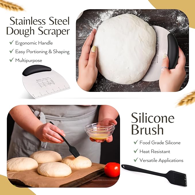 Banneton Bread Proofing Basket, Sourdough Bread Baking Supplies, Sourdough Kit, Bread Making Tools, Sourdough Banneton Basket, Sour Dough Kit, Sour Dough Tools