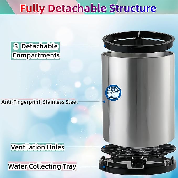 Utensil Holder,Large 360°Rotating Kitchen Utensil Holder For Counter,Cooking Silverware Organizer Stainless Steel Caddy Flatware Spoon Spatula Tool Cutlery Container