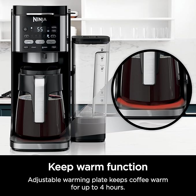 Ninja | Drip Coffee Maker | DualBrew Pro Hot & Iced Coffee | Compatible with K-Cup Pods | 3 Brew Styles (Classic, Rich, & Iced) | 70oz Removable Reservoir & Dishwasher Safe | Black | 14-Cup (Renewed)