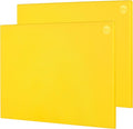 CURTA 2-Pack Yellow Cutting Boards for Kitchen, 24" x 18" x 0.5" Color Coded Plastic Chopping Board with Anti Slip Surface Dishwasher Safe