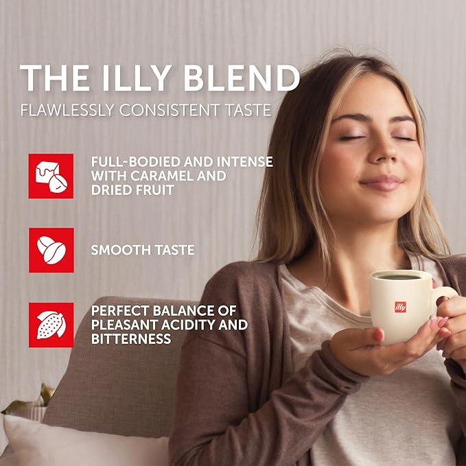 Illy Ground Espresso Coffee, Brasile Cerrado Mineiro Medium Roast - Notes of Caramel and Dried Fruit -100% Arabica-Pre-Ground for Espresso-Pressurized Packaging Sealed for Freshness - 8.8oz(Pack of 6)