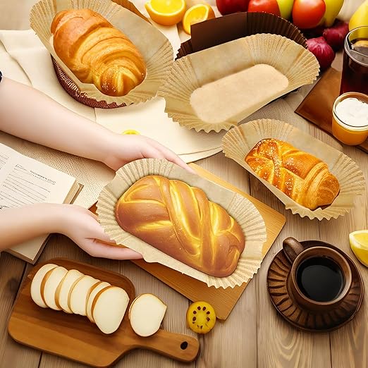 150 Pack 7.5 Inch Loaf Pan Liners, Non-Stick Cake Baking Sheets, Unbleached & Greaseproof Baking Paper for Cookies, Cupcakes, Bread