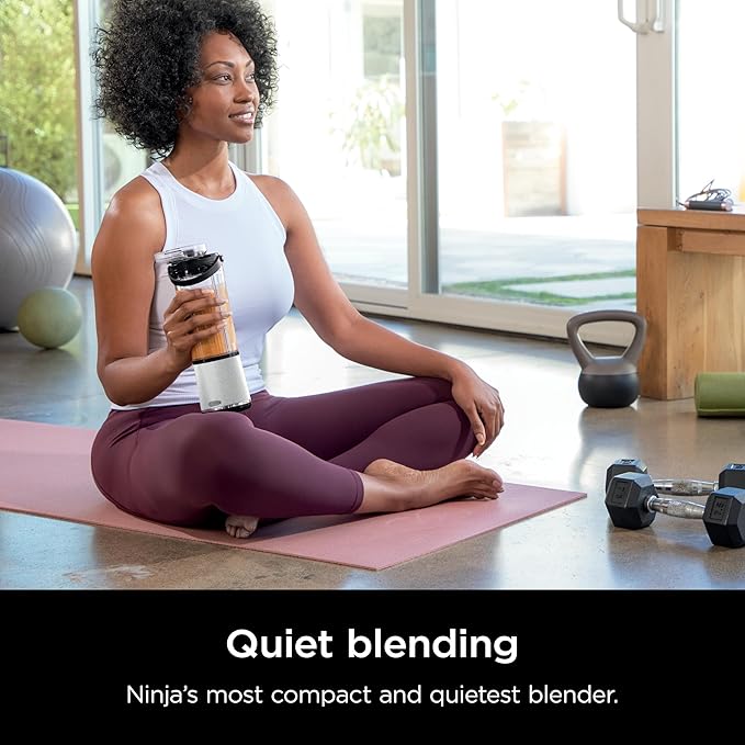 Ninja Blast Portable Blender, Cordless, 18oz. Vessel, Personal Blender for Shakes & Smoothies, BPA Free, Leakproof Lid & Sip Spout, USB-C Rechargeable, Dishwasher Safe Parts, White Glitter, BC152GL