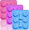 Anaeat 3 Pack Silicone Molds with Puppy Dog Paw and Bone Shaped 2 in 1, Reusable Non-Stick Ice Cube Trays & Flexible Candy Chocolate Molds for Homemade Dog Treats, Pudding, Jelly & Baking Biscuits