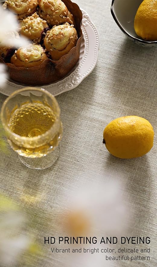 ISAENNE Designer Vintage Linen Elegant Small Square Tablecloth,Chinoiserie Floral Indoor Table Cloth,Wrinkle Resistant Decor Table Cover for Dining Thanksgiving Kitchen,55"*55"-Segerman B