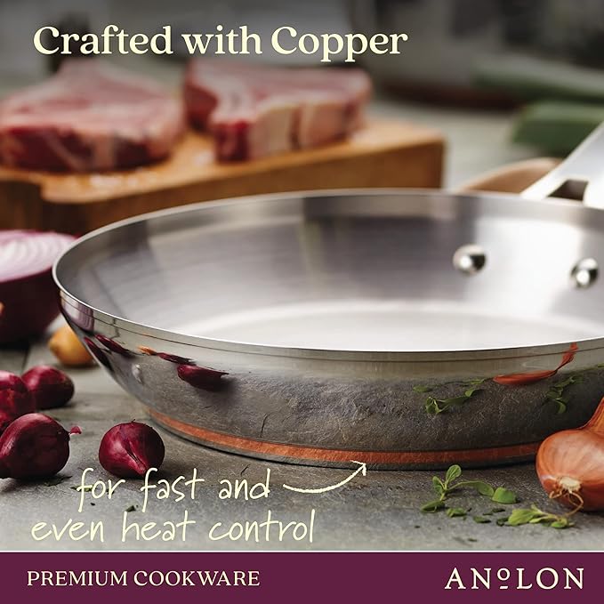 Anolon Stainless Steel & Hard Anodized Aluminum, Cookware Set (11 Piece)