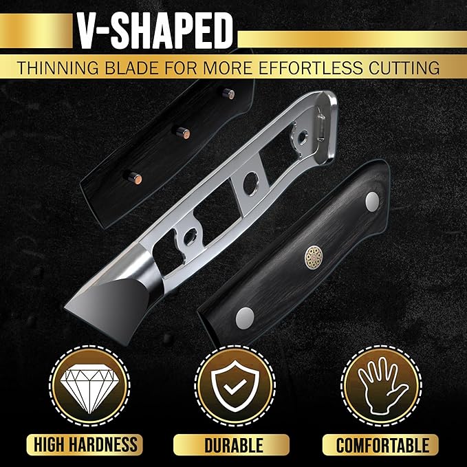 Slice Series 7-Inch Cleaver Knife – High Carbon German Steel Blade with Ergonomic Pakkawood Handle, with Options of Durable Polymer and Premium Leather Sheaths (Cleaver Knife)