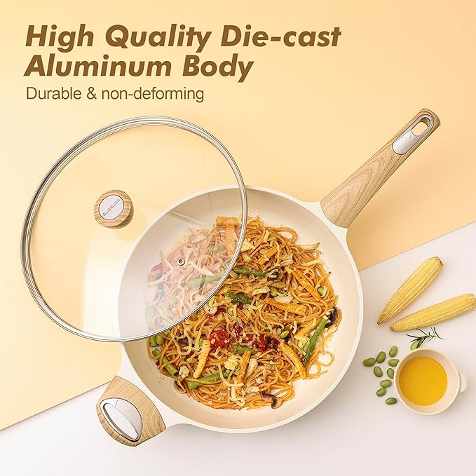 SENSARTE Ceramic Cookware Sets, Pots and Pans Set Non stick, Non toxic Healthy Induction Cookware, 26 Pcs Nonstick Kitchen Cooking Set, w/Frying Pans Set, Saucepans Set