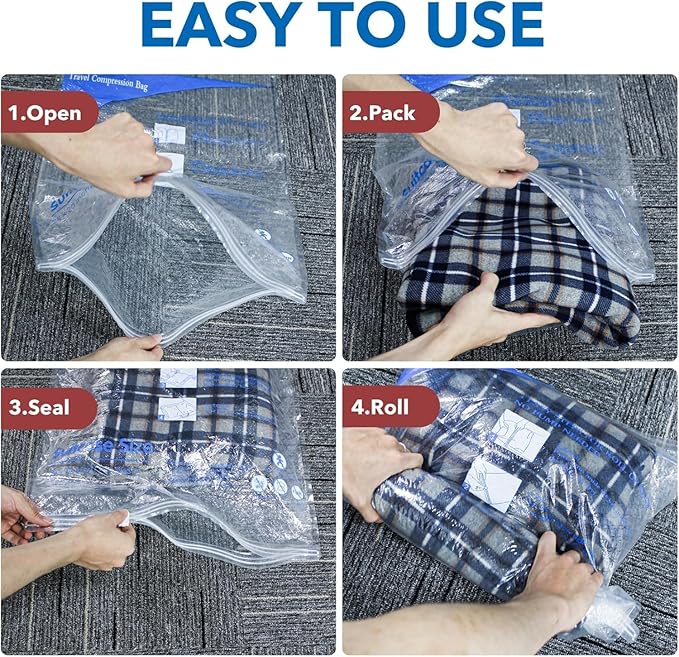 32 Pack Vacuum Storage Bags, Space Saver Vacuum Storage Bags, Vacuum Seal Bags for Clothing, Clothes, Bedding,Comforters and Blankets