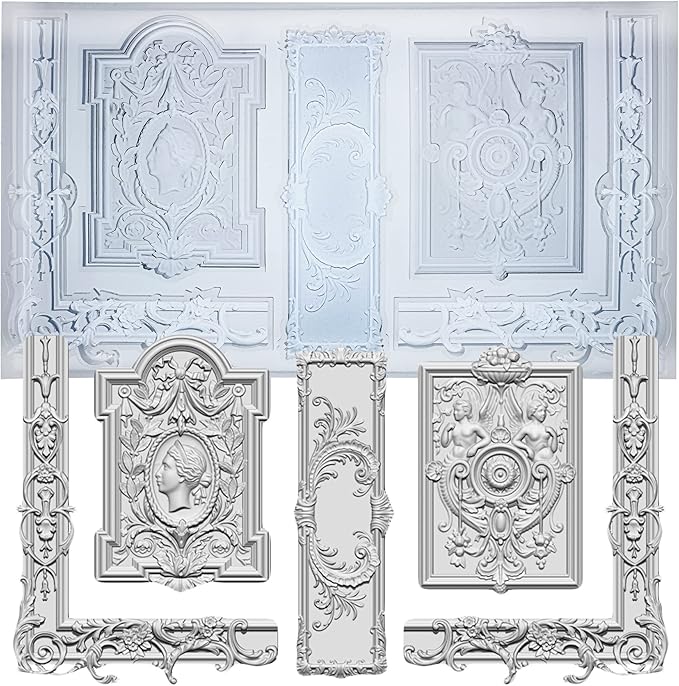 Art Mold for Polyclay Air Dry Clay Plaster, Frame and Plaque