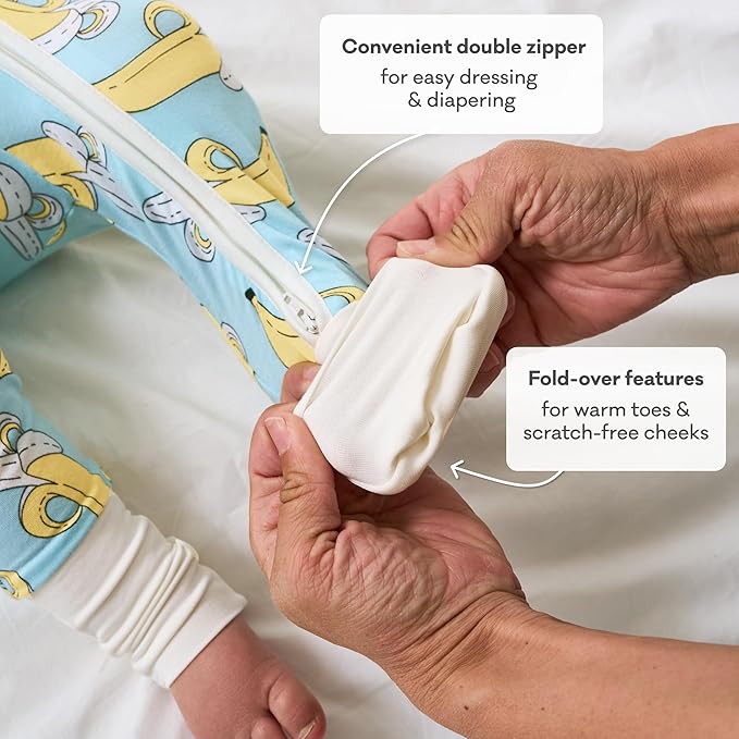 Little Sleepies Pajamas for Baby Boys & Girls, Viscose from Bamboo Baby Pajamas, Preemie & Newborn Sleepers, 2-Way Zipper PJs