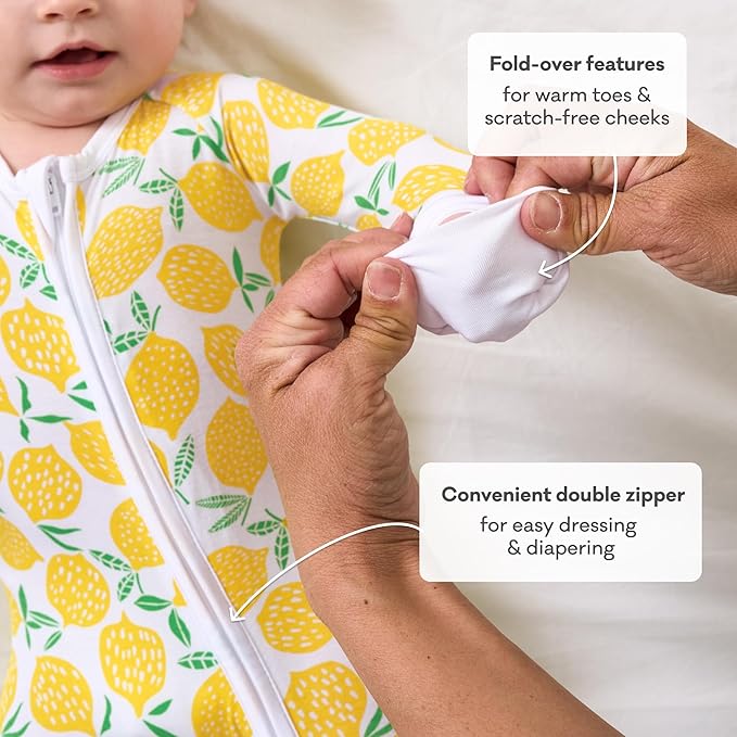 Little Sleepies Pajamas for Baby Boys & Girls, Viscose from Bamboo Baby Pajamas, Preemie & Newborn Sleepers, 2-Way Zipper PJs